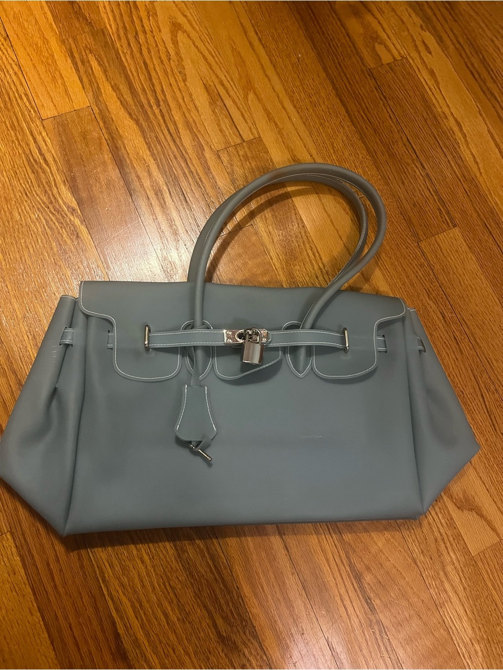 Classic Jelly Structured Tote Handbag - Blue